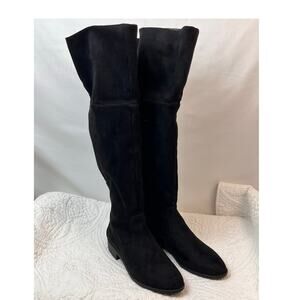 Melrose Ave Los Angeles Women's Size 8 Black Knee High Suede Slip On Boots